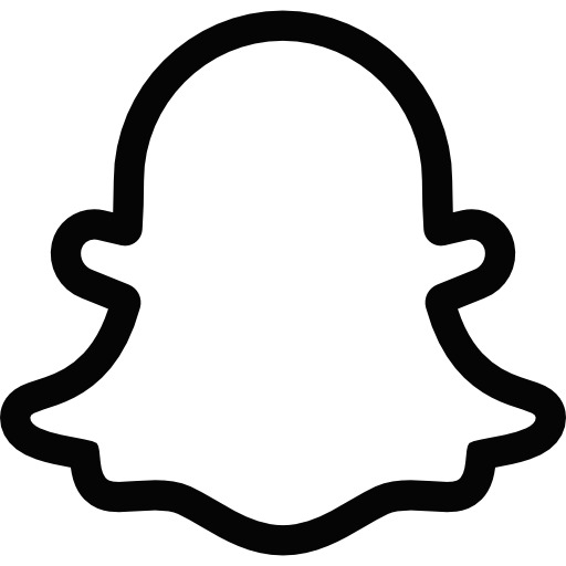Snapchat Ghost Logo Black and White png icons
