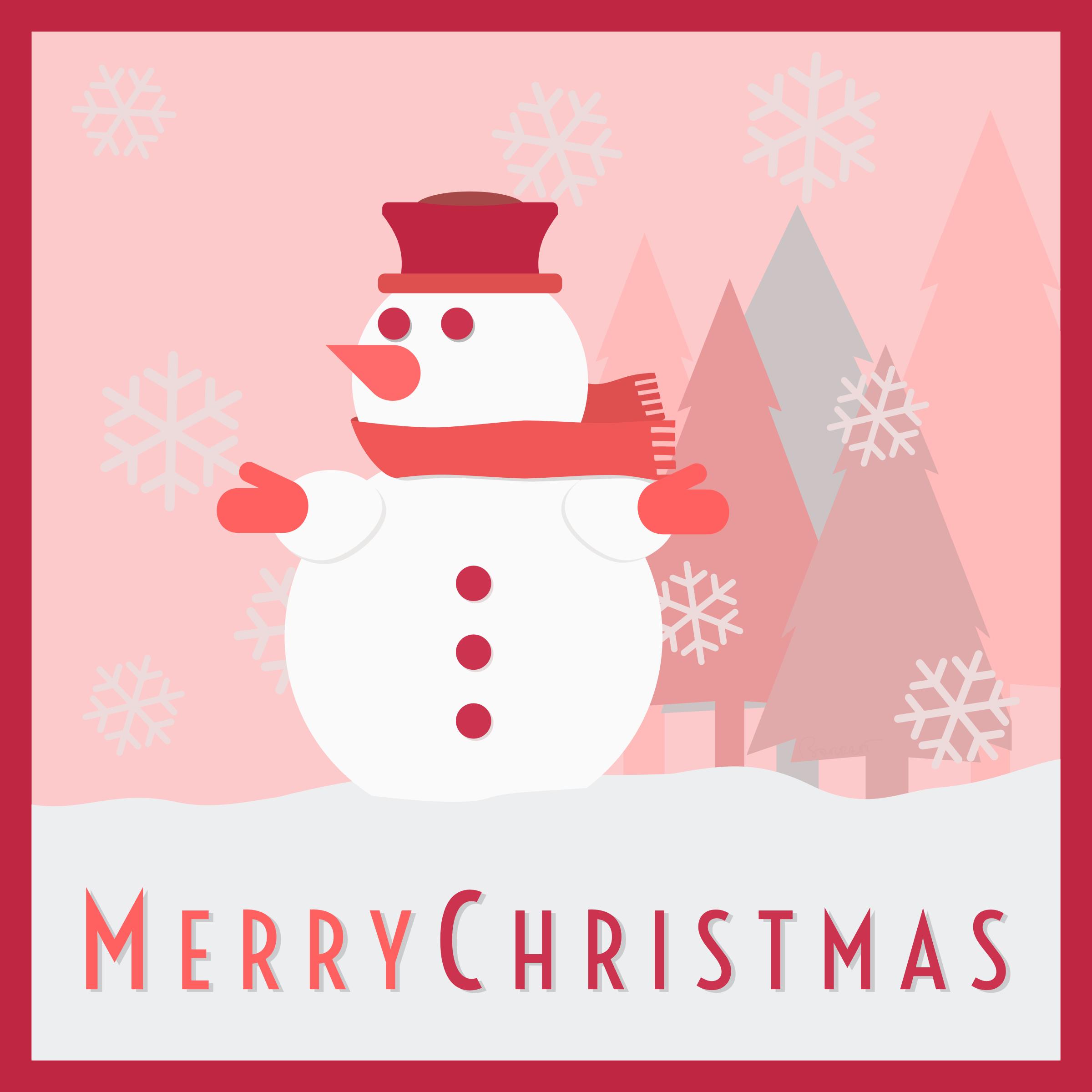 Snowman Merry Christmas Card png