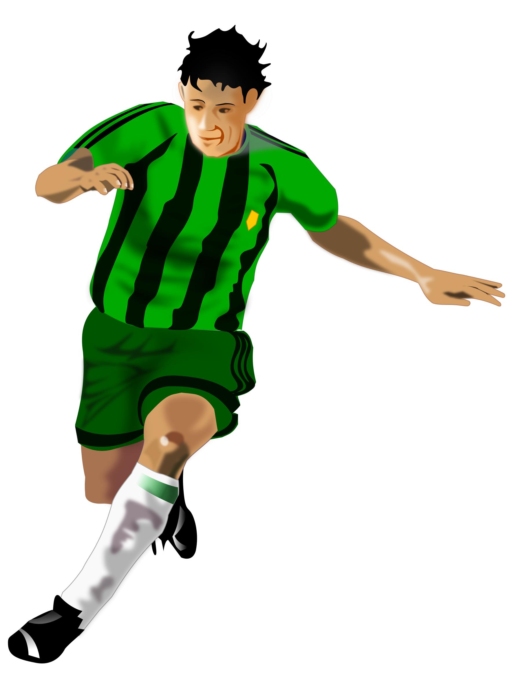 Soccer Player Green Black png