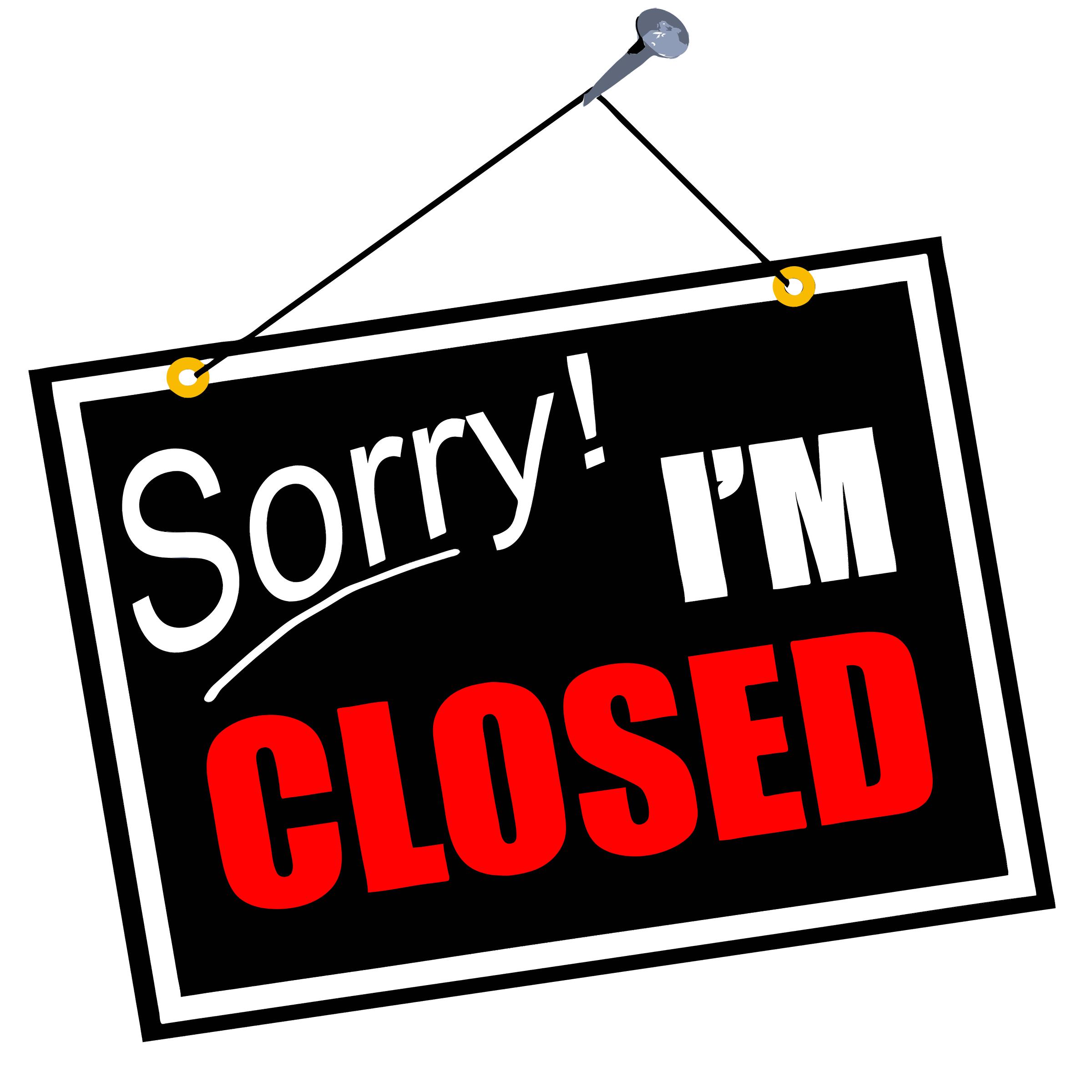 Sorry-Closed Sign png