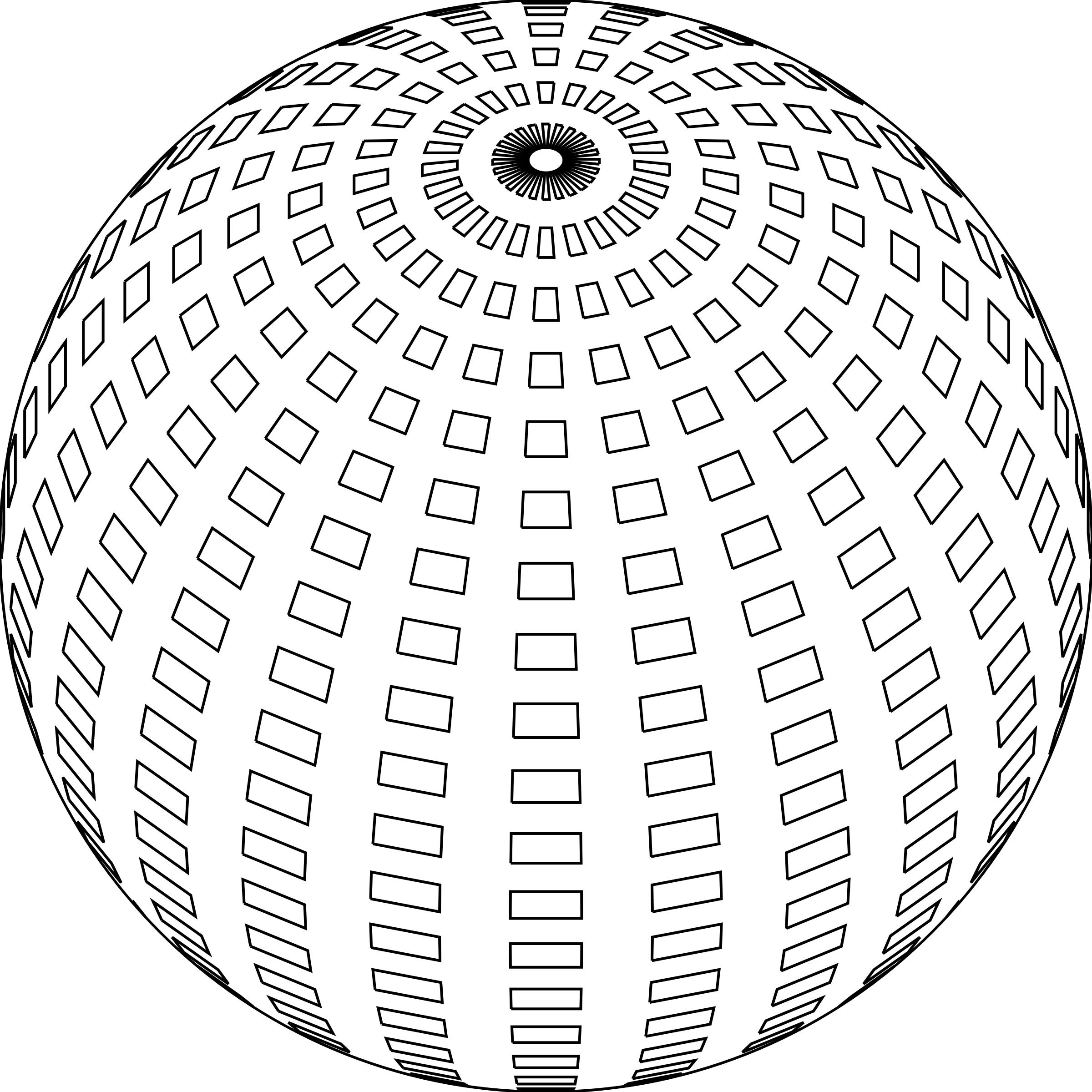 Sphere made of square outlines png