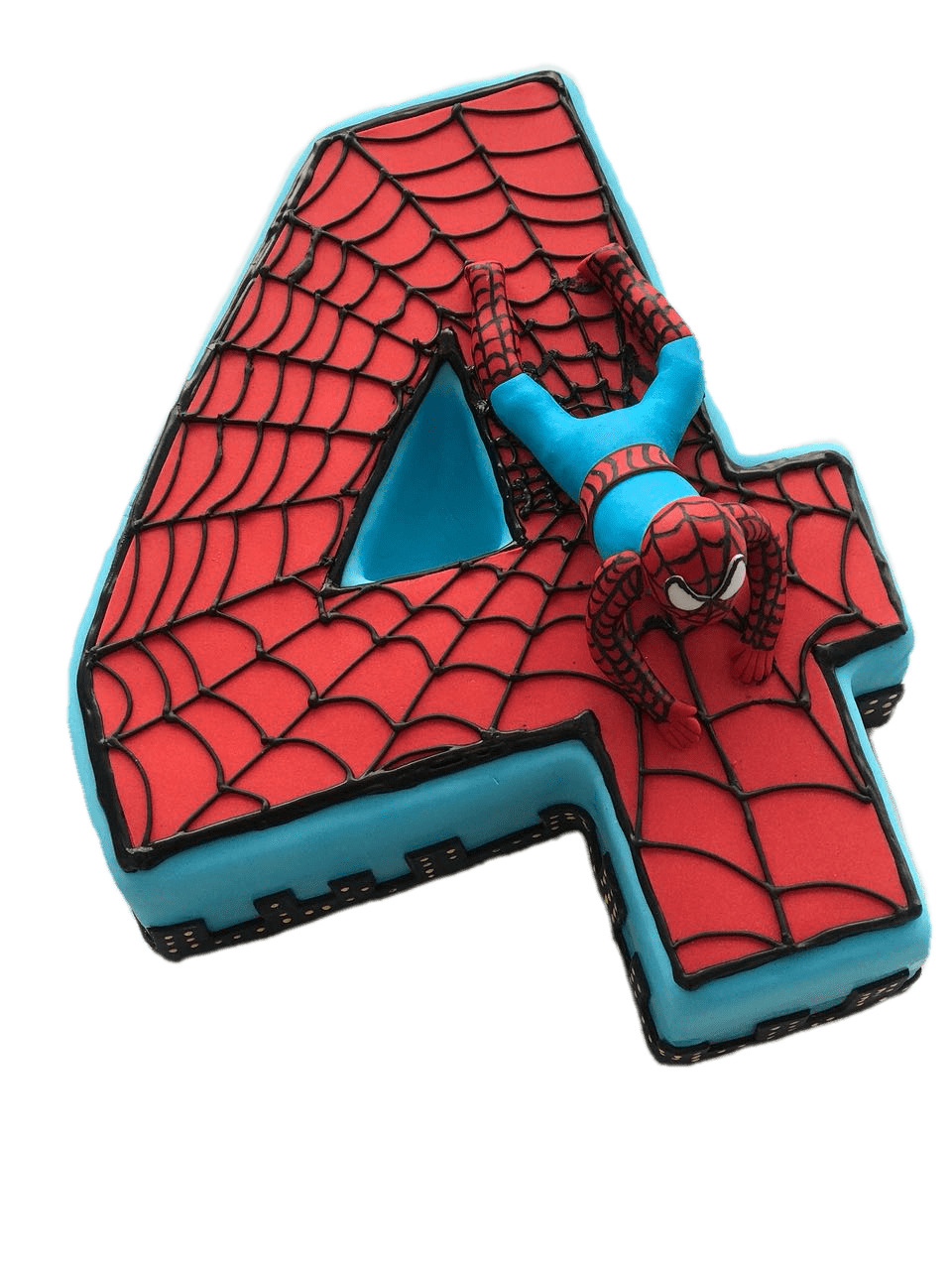 Spiderman Number 4 Cake icons