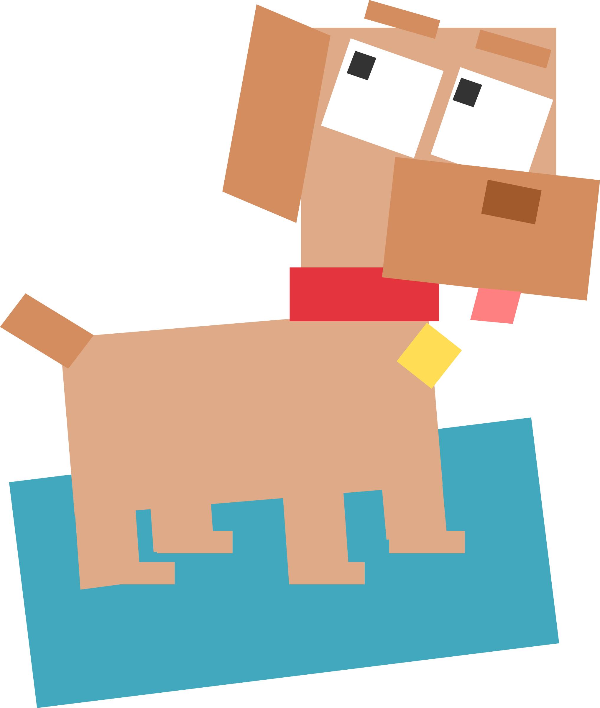 Square animal cartoon dog PNG icons