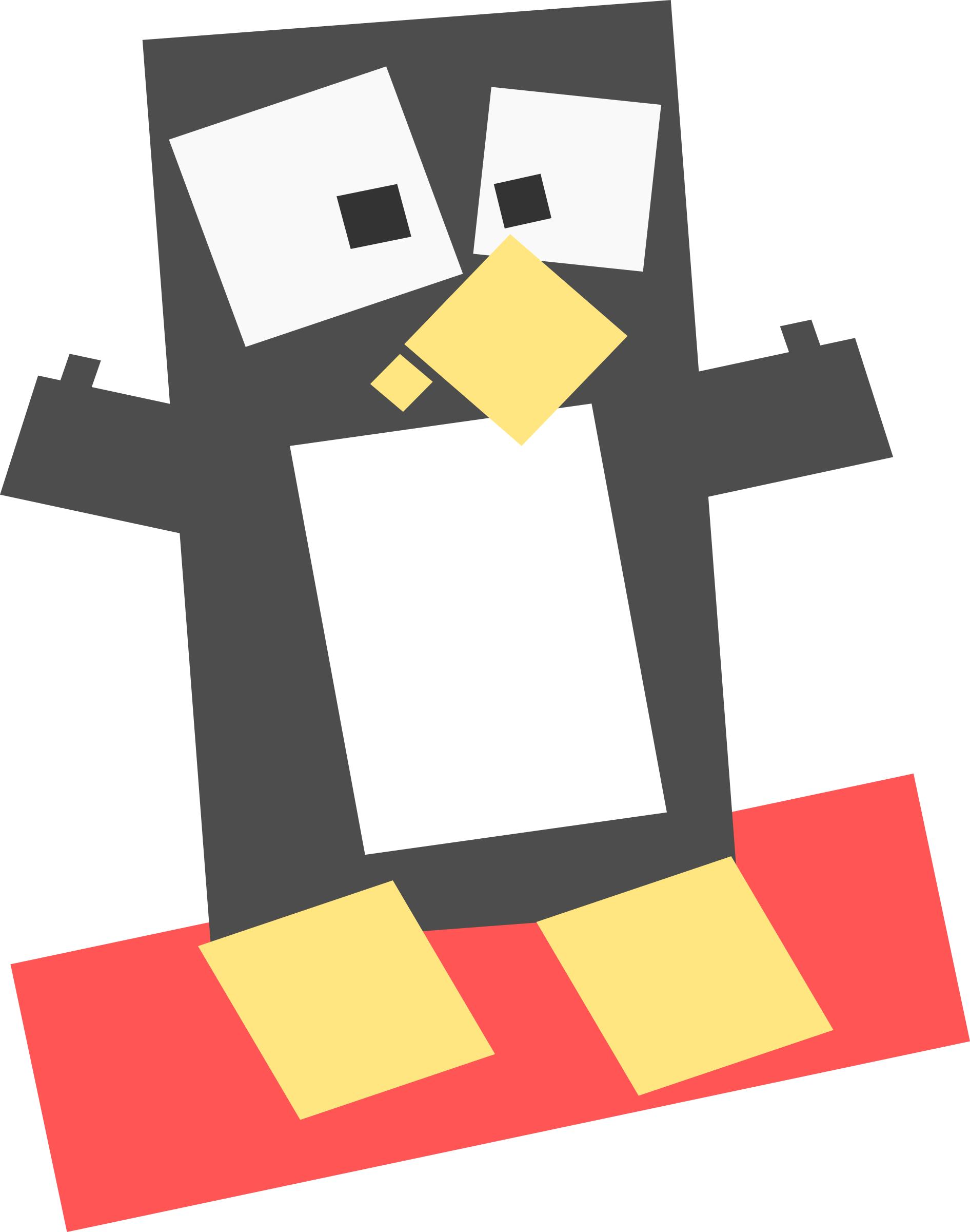 Square animal cartoon penguin png