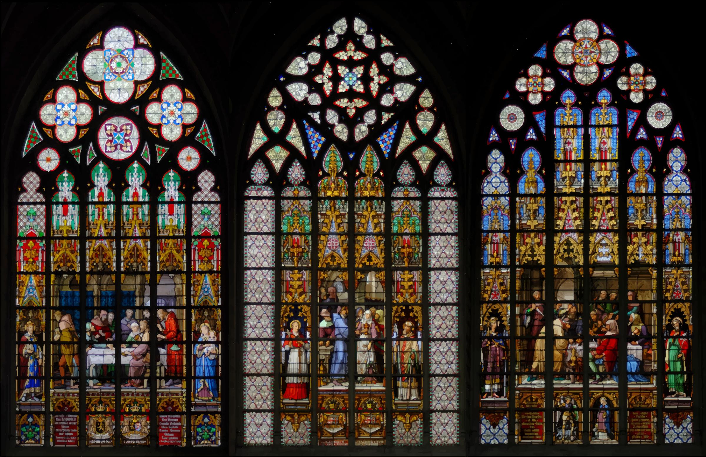 Stained Glass Windows Cathedral Of Saints Michel et Gudule Brussels PNG icons