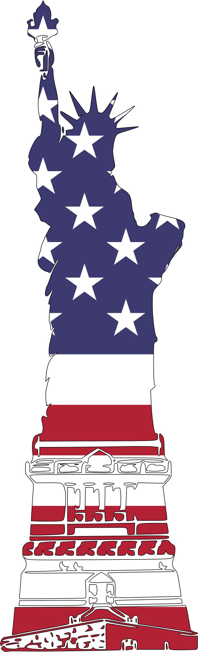 Statue Of Liberty Wrapped With The Flag png