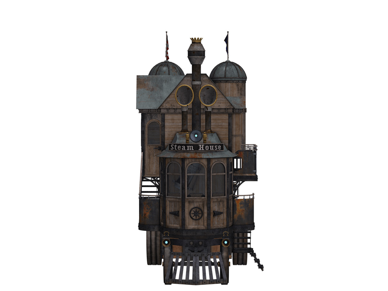 Steampunk Locomotive Front View icons