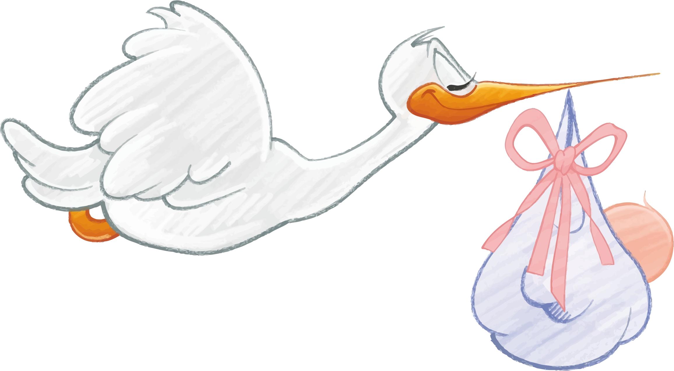 Stork Carrying Baby Girl png icons