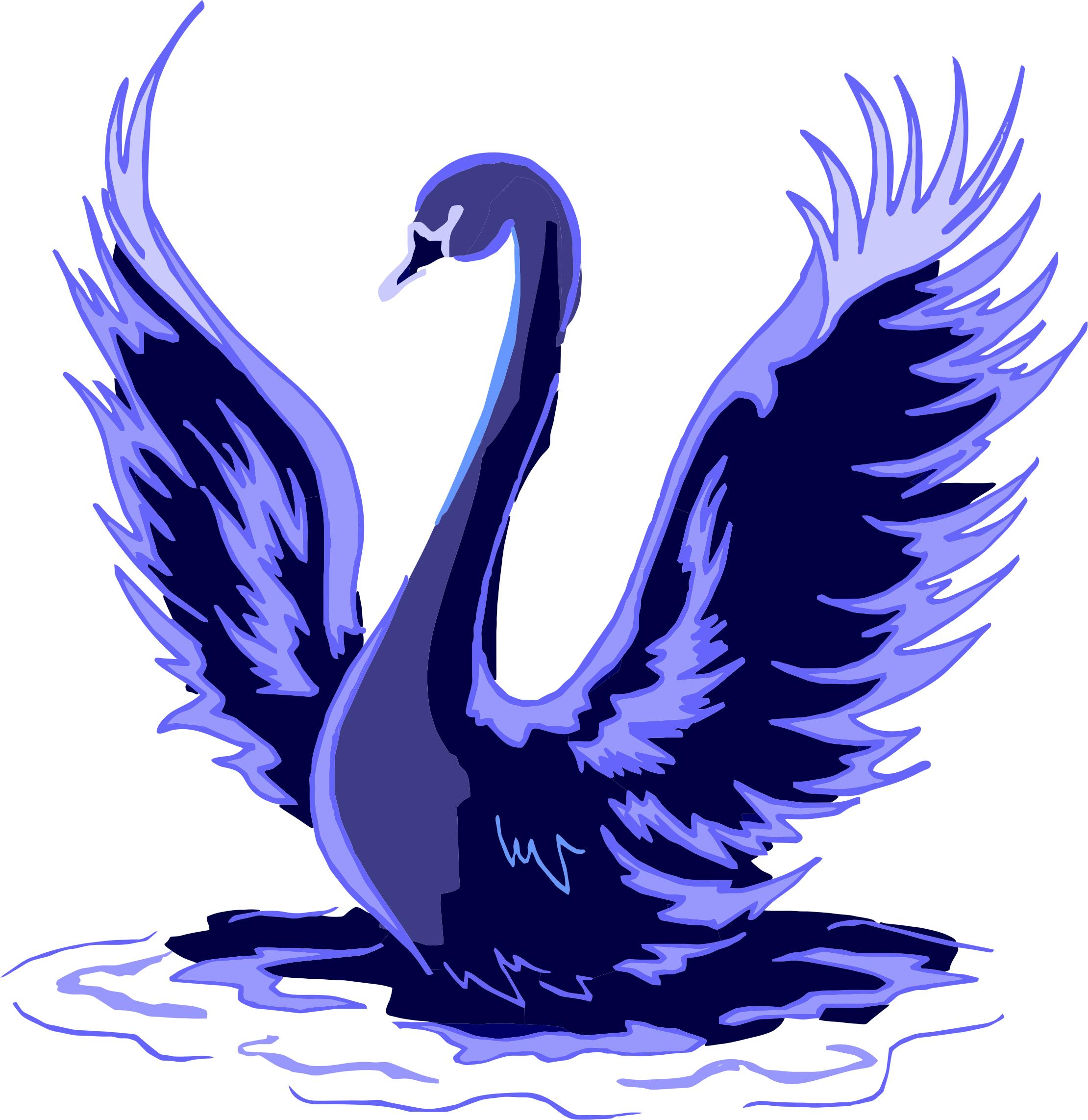 Stylized Blue Swan png