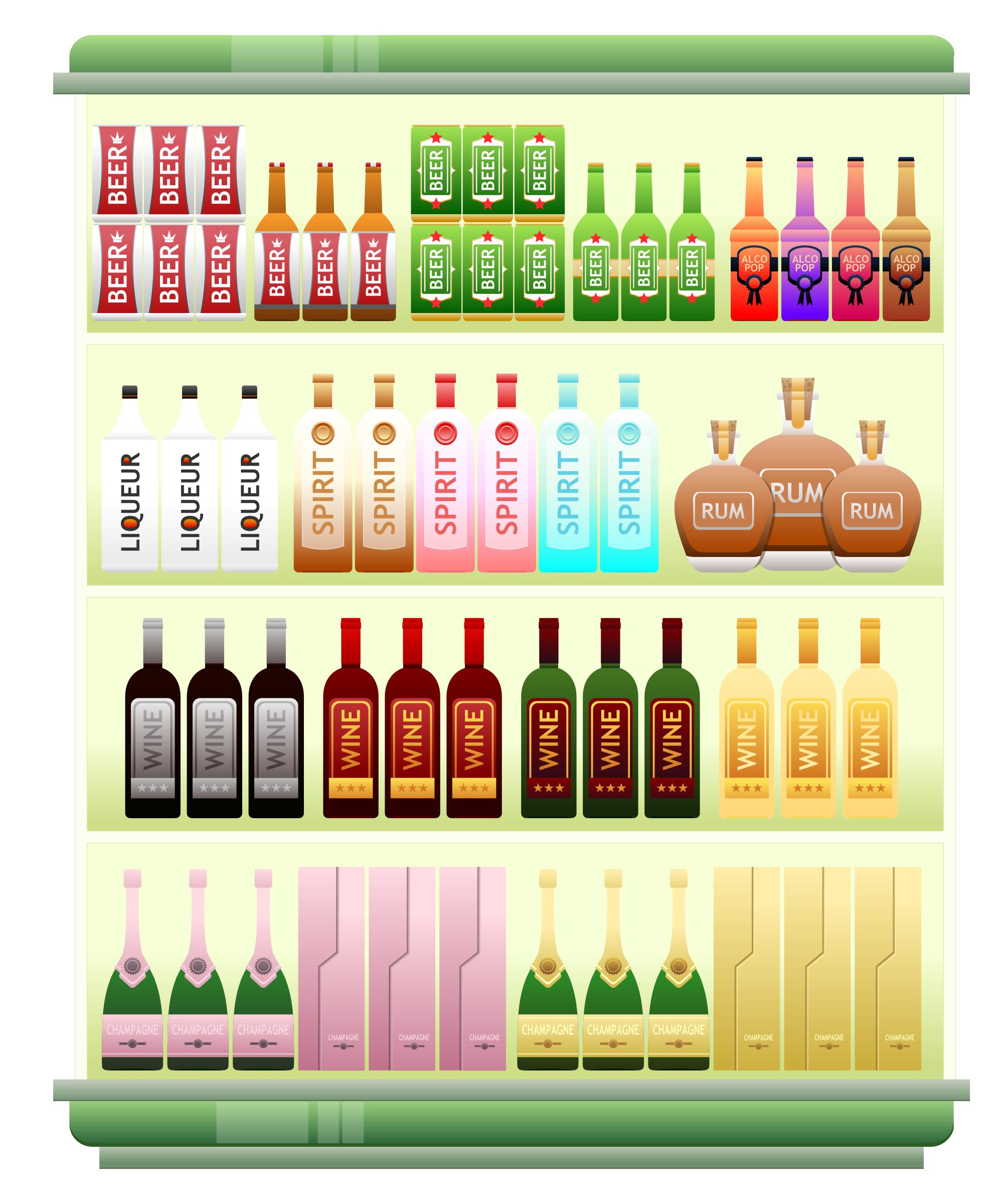 Supermarket Goods Liquor Shelf png