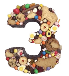 Sweets Number 3 Cake png icons