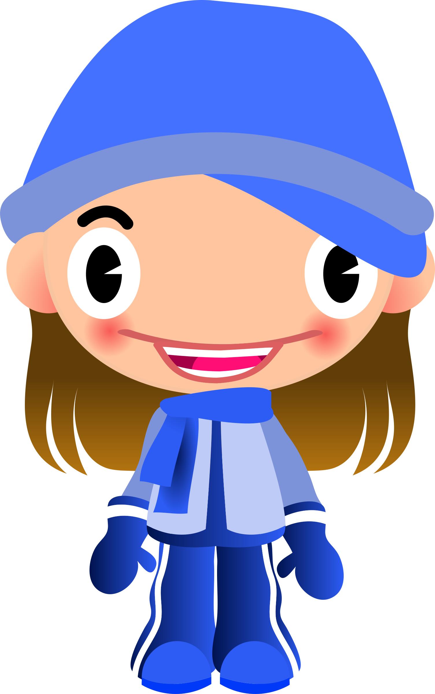 Talking Girl in Warm Sports Clothes png