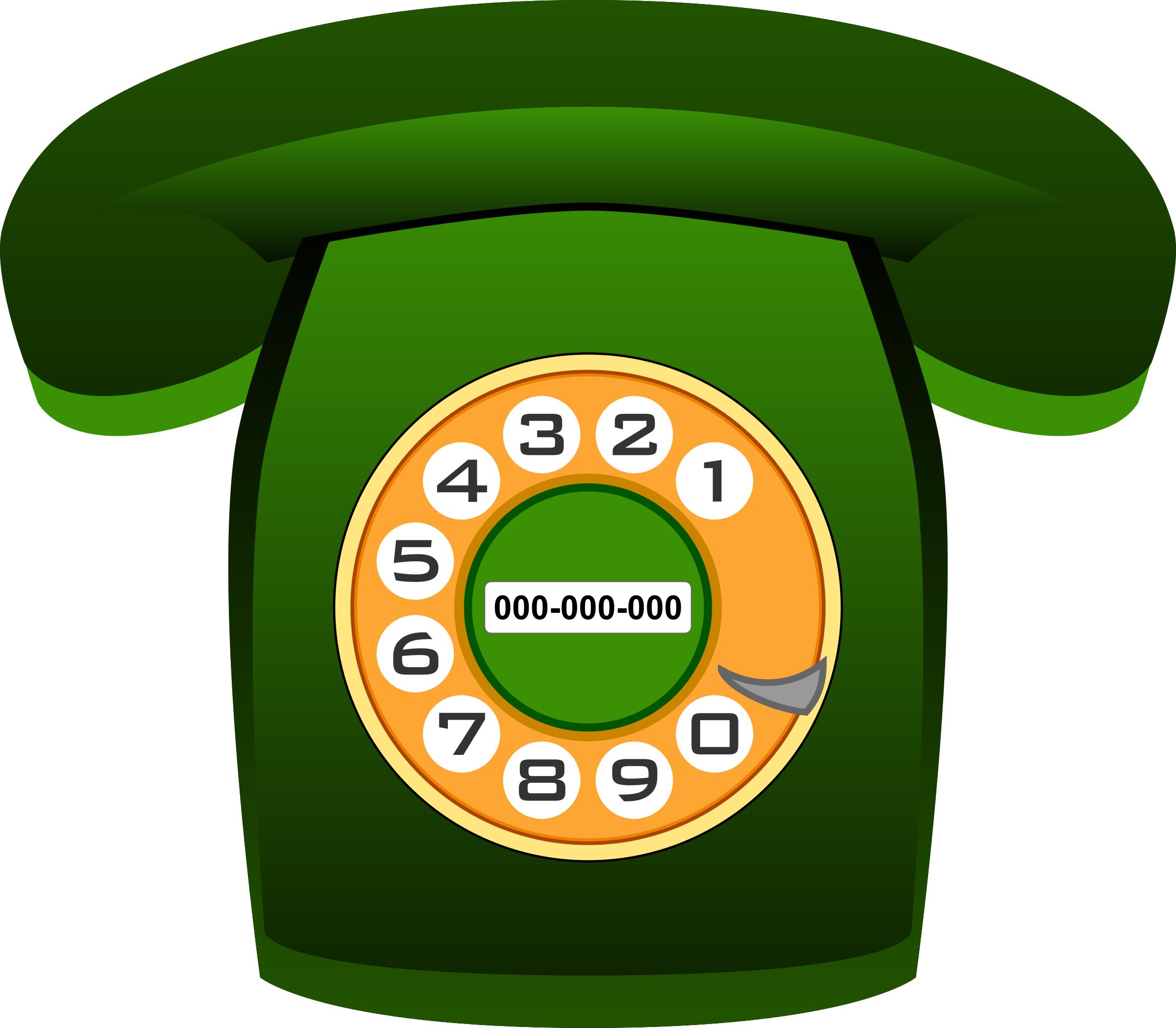 Tel�fono Heraldo verde (green classic phone) png