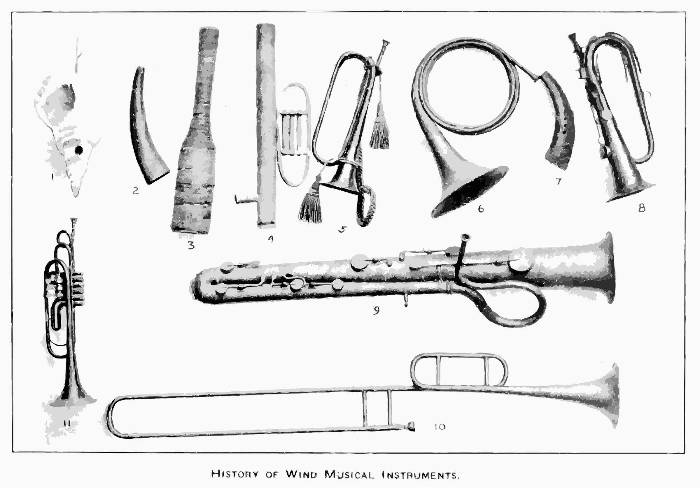 The History of Musical Instruments Grayscale png