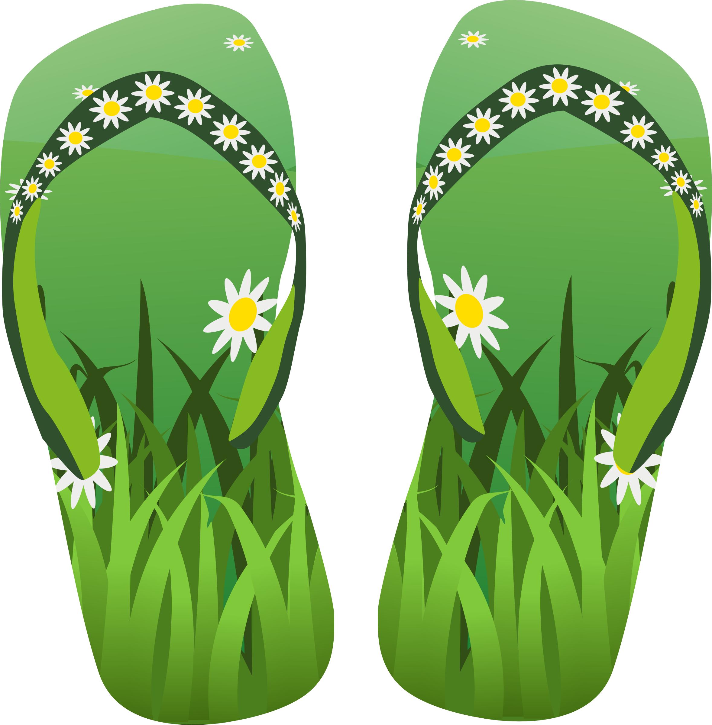 Thong green with grass and flowers PNG icons