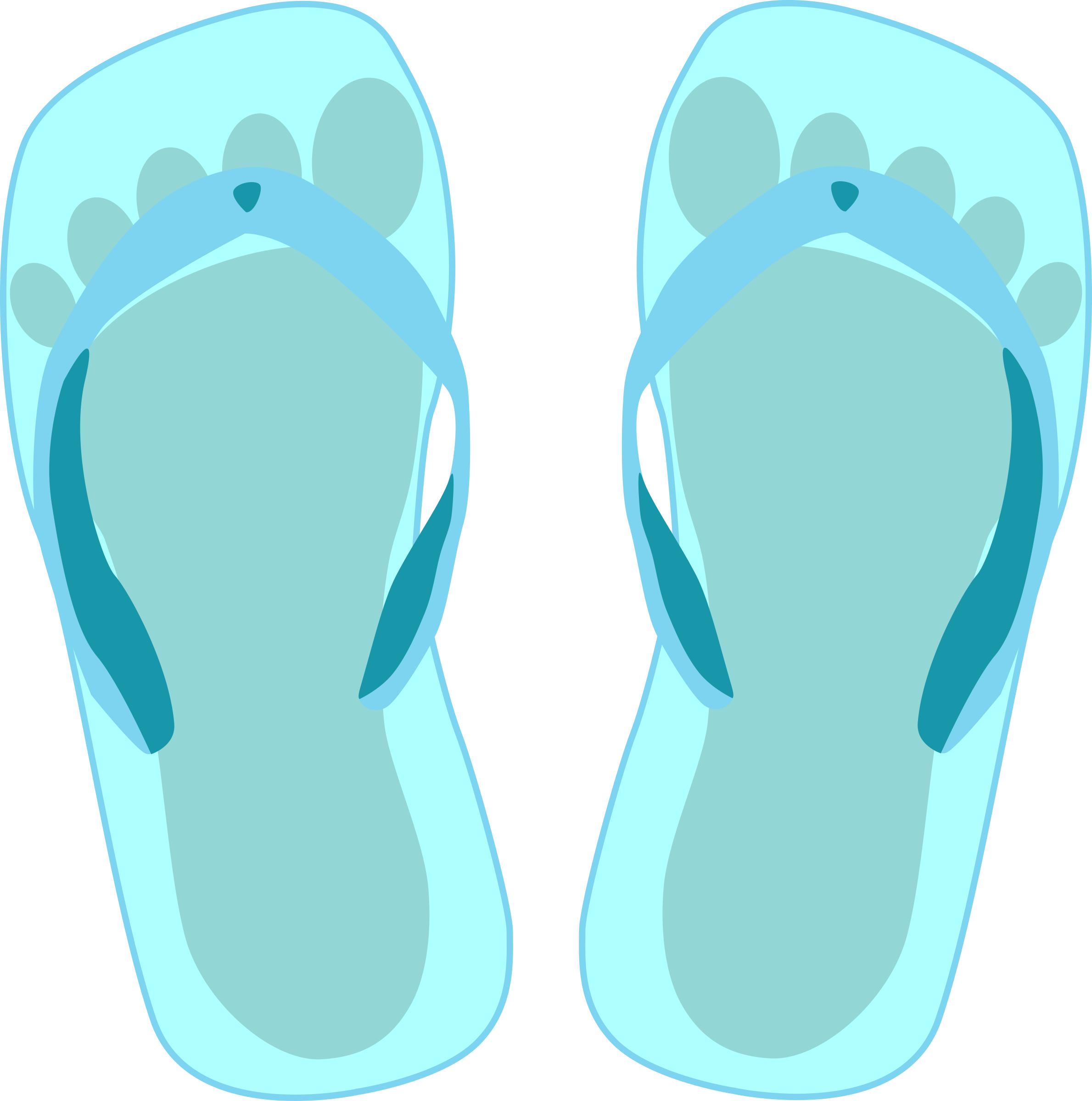 Thong light blue with footprint png