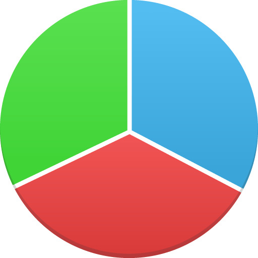 Three Part Pie Chart png icons