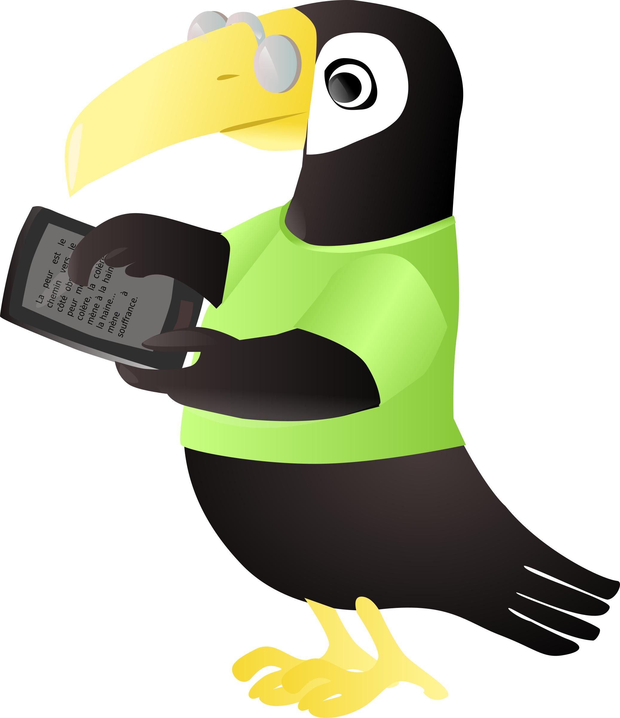Toucan with tablet png