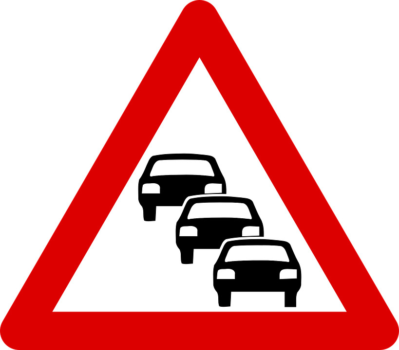 Traffic Queue Warning Road Sign icons