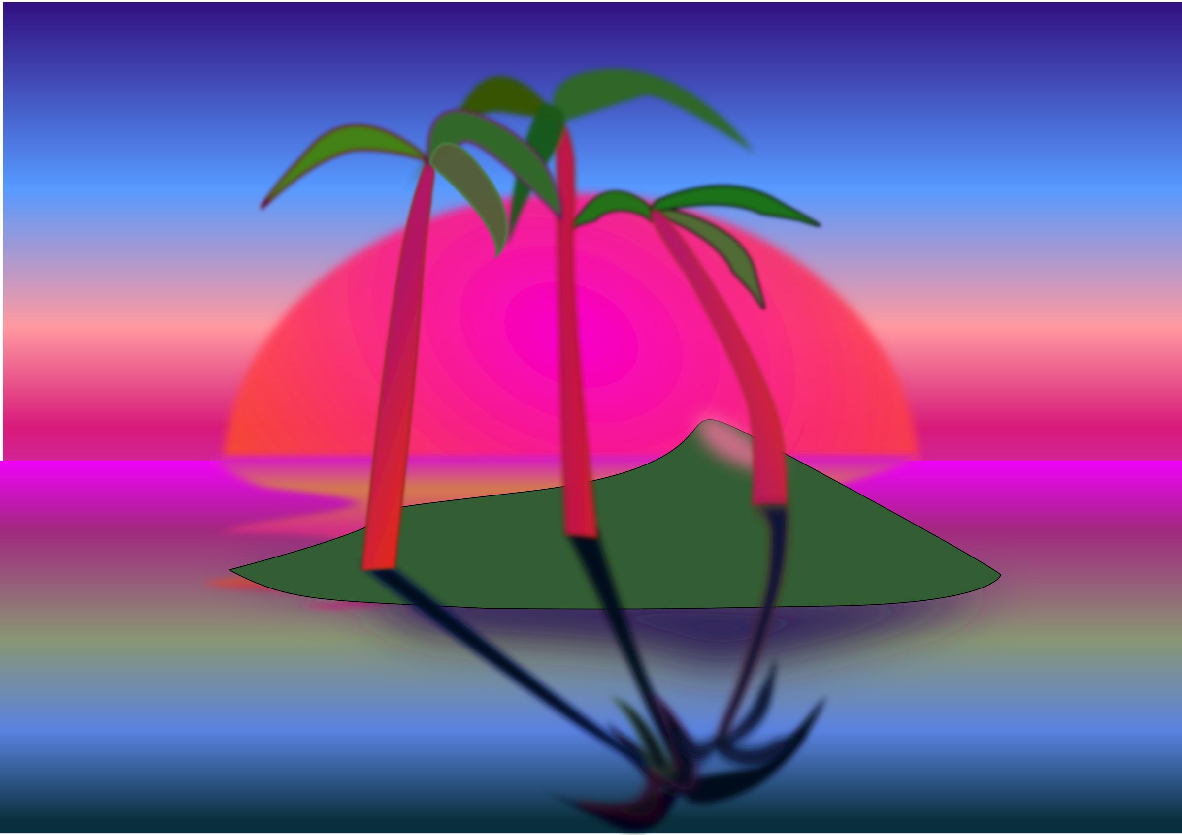 Tree Palms at Sunset PNG icons