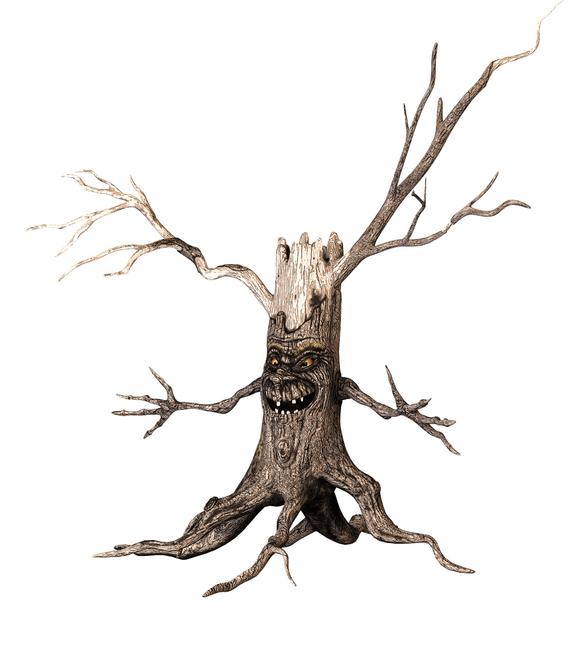 Tree With Scary Face and Arms icons