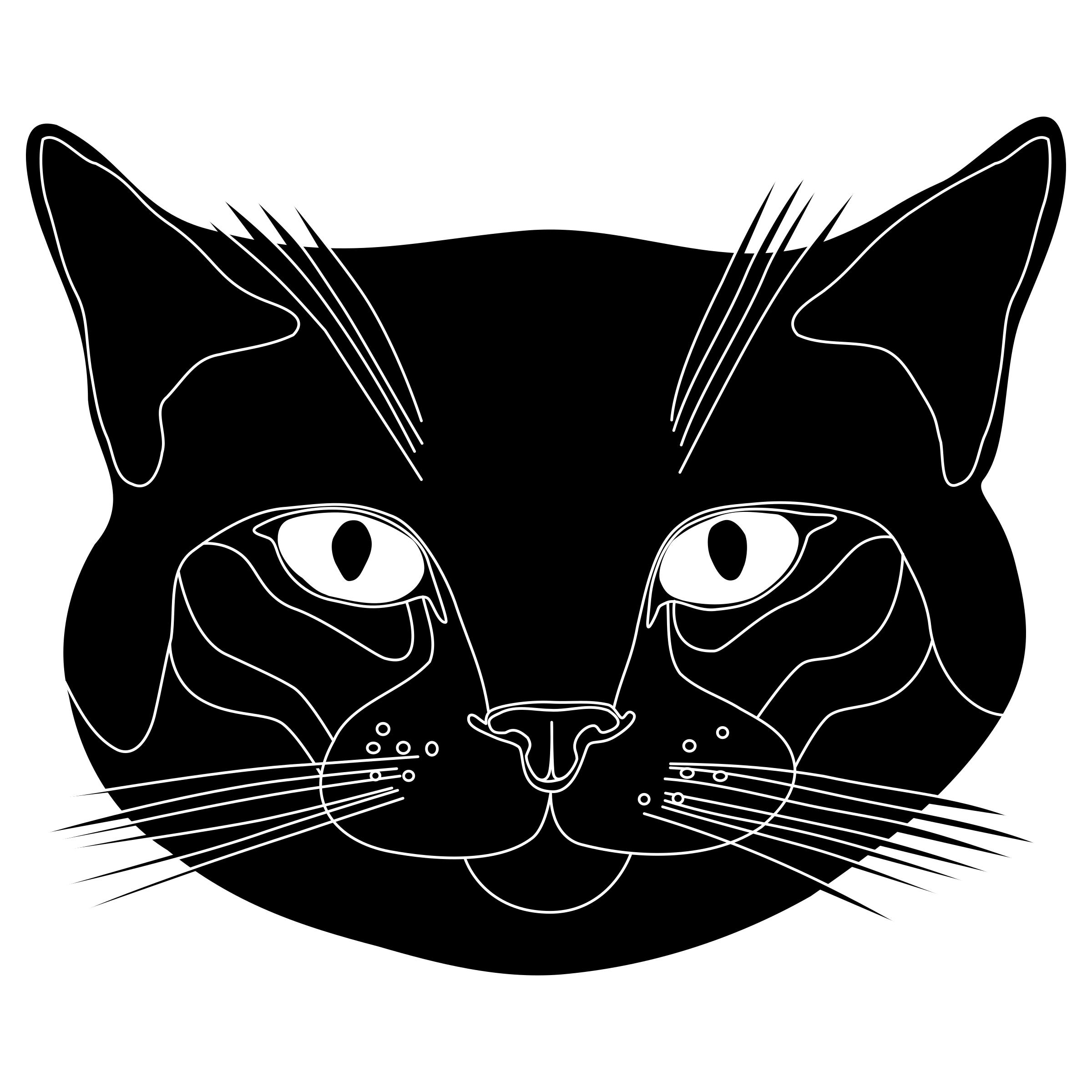 Tête de chat noir png