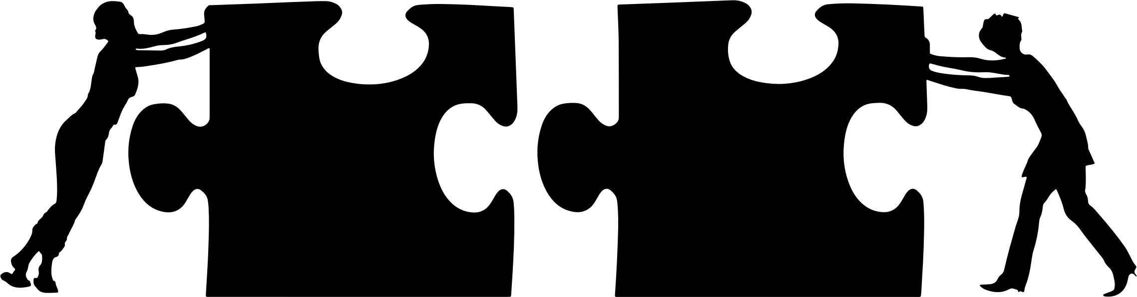 Two Women, Two Puzzle Pieces Silhouette png