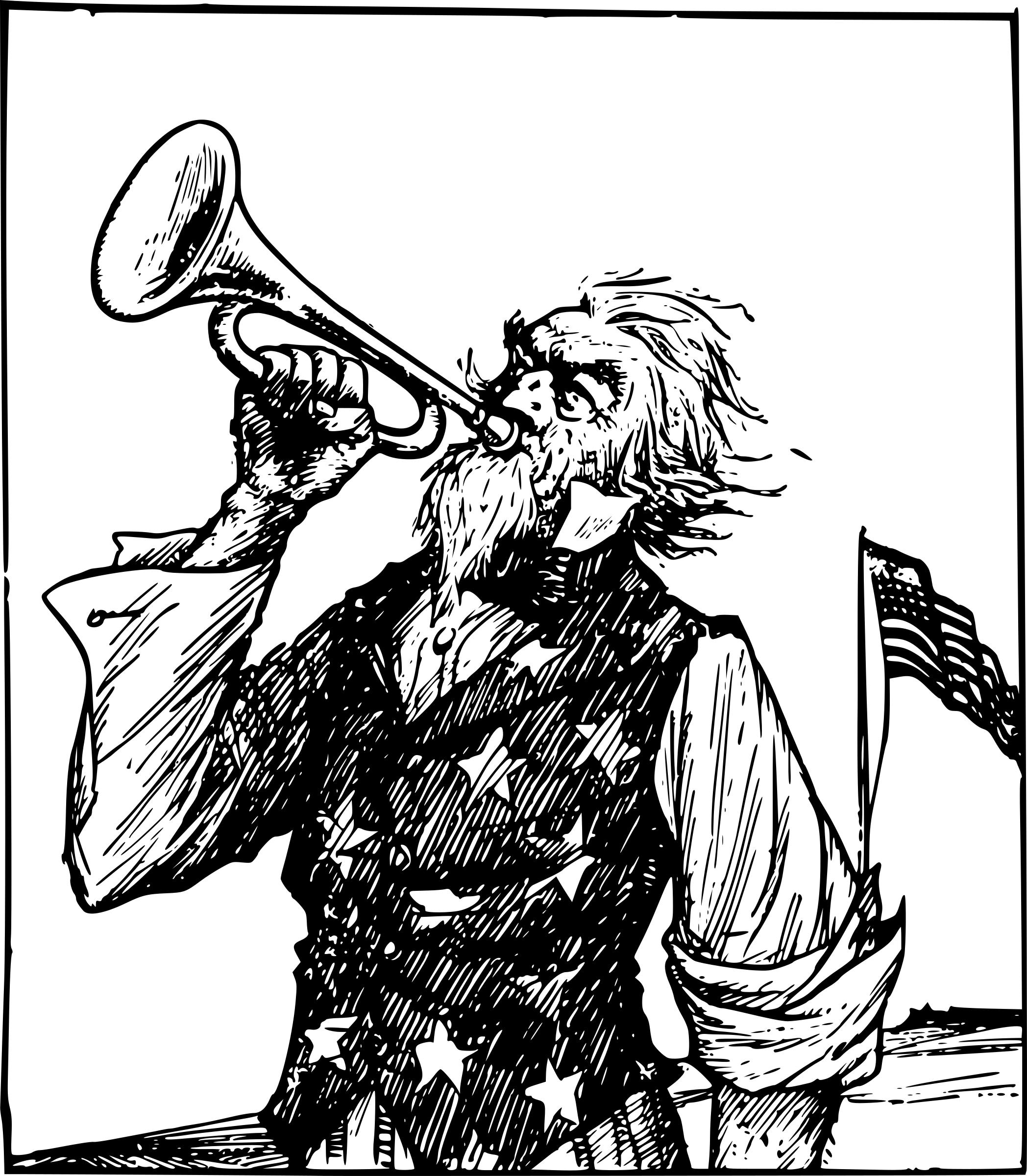 Uncle Sam with Bugle png