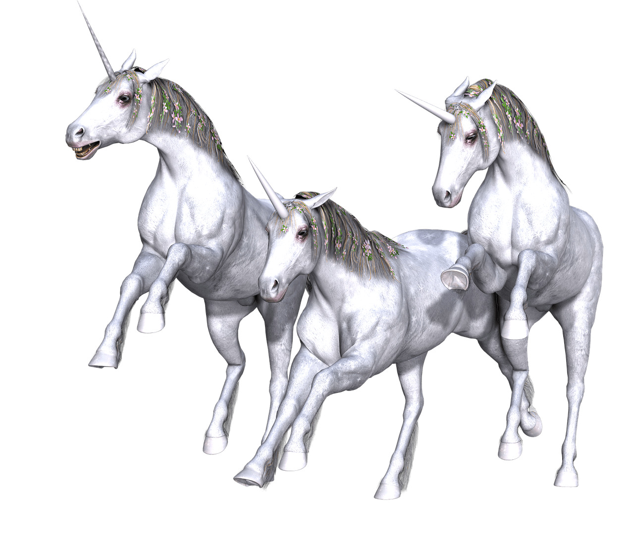 Unicorn Trio Full White icons