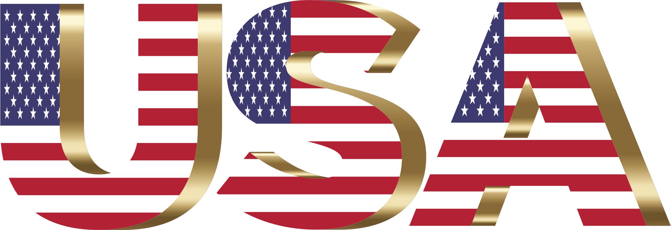 USA Flag Typography Copper No Background png