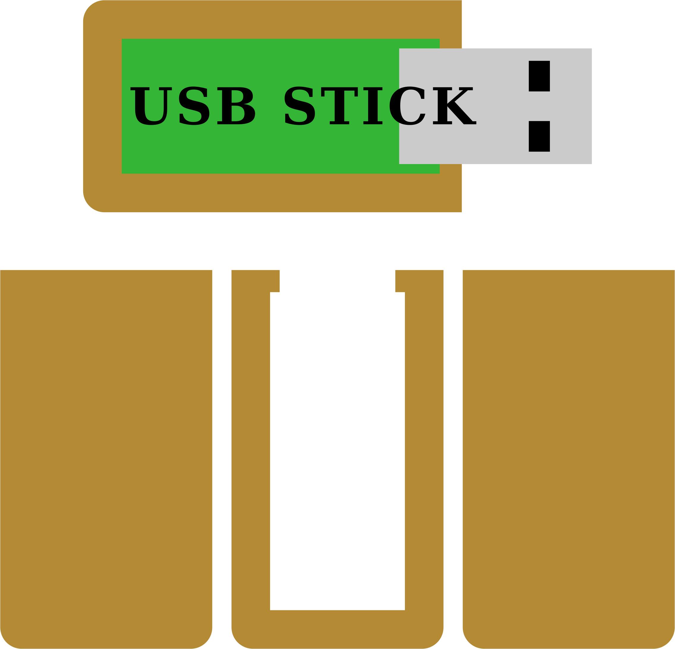 USB Stick, original size for own wooden casing png