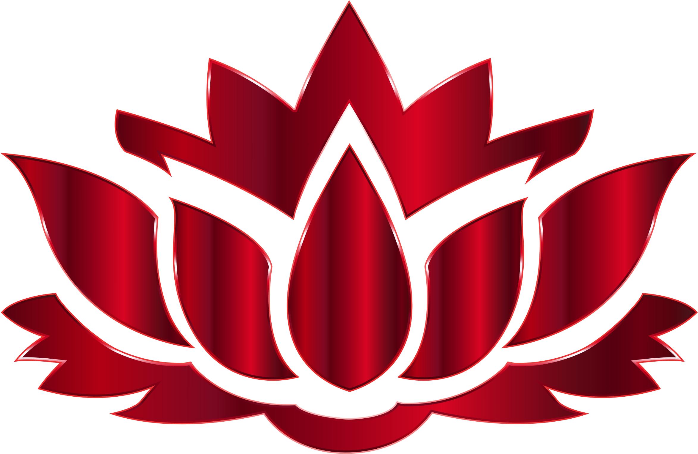 Vermillion Lotus Flower Silhouette No Background PNG icons