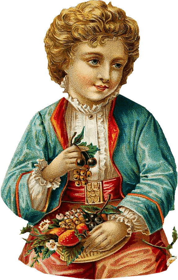 Victorian Vintage Boy Holding Grapes icons