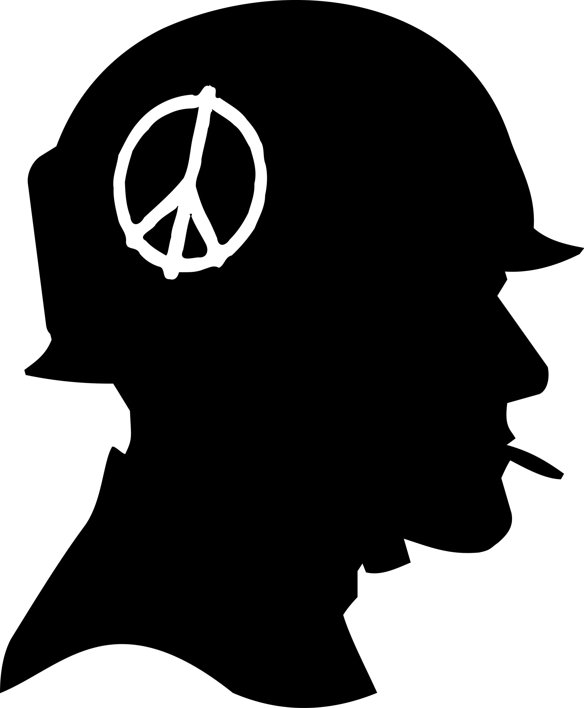 Vietnam Soldier Profile Silhouette DIngbat PNG icons
