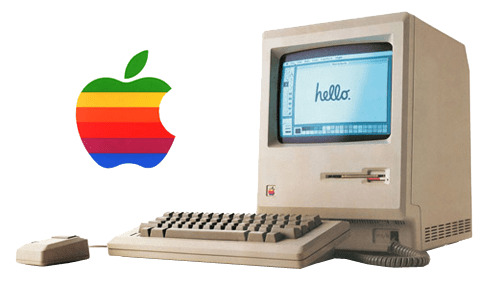 Vintage Apple Computer With Logo icons