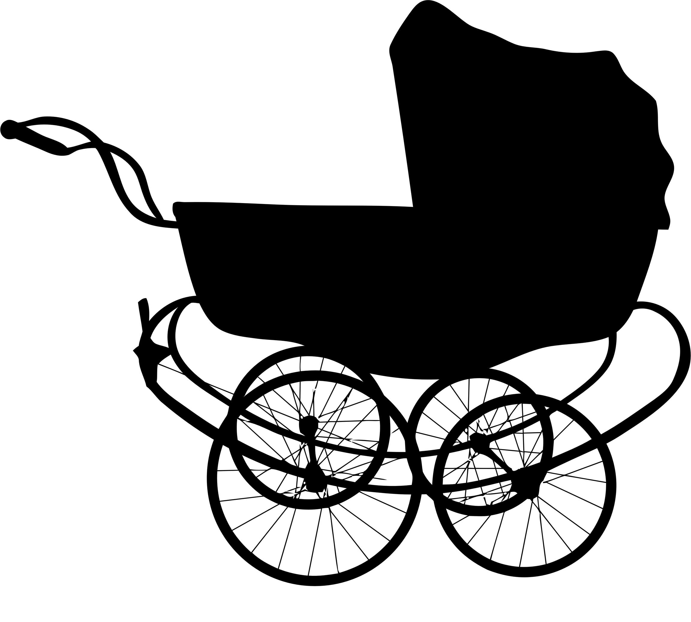 Vintage Baby Carriage Silhouette png