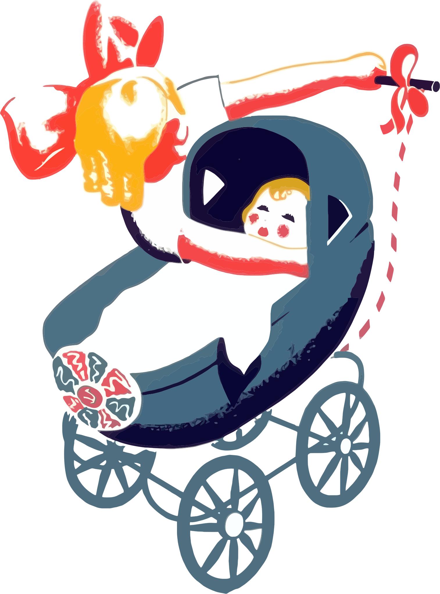 Vintage Baby Carriage Stroller png