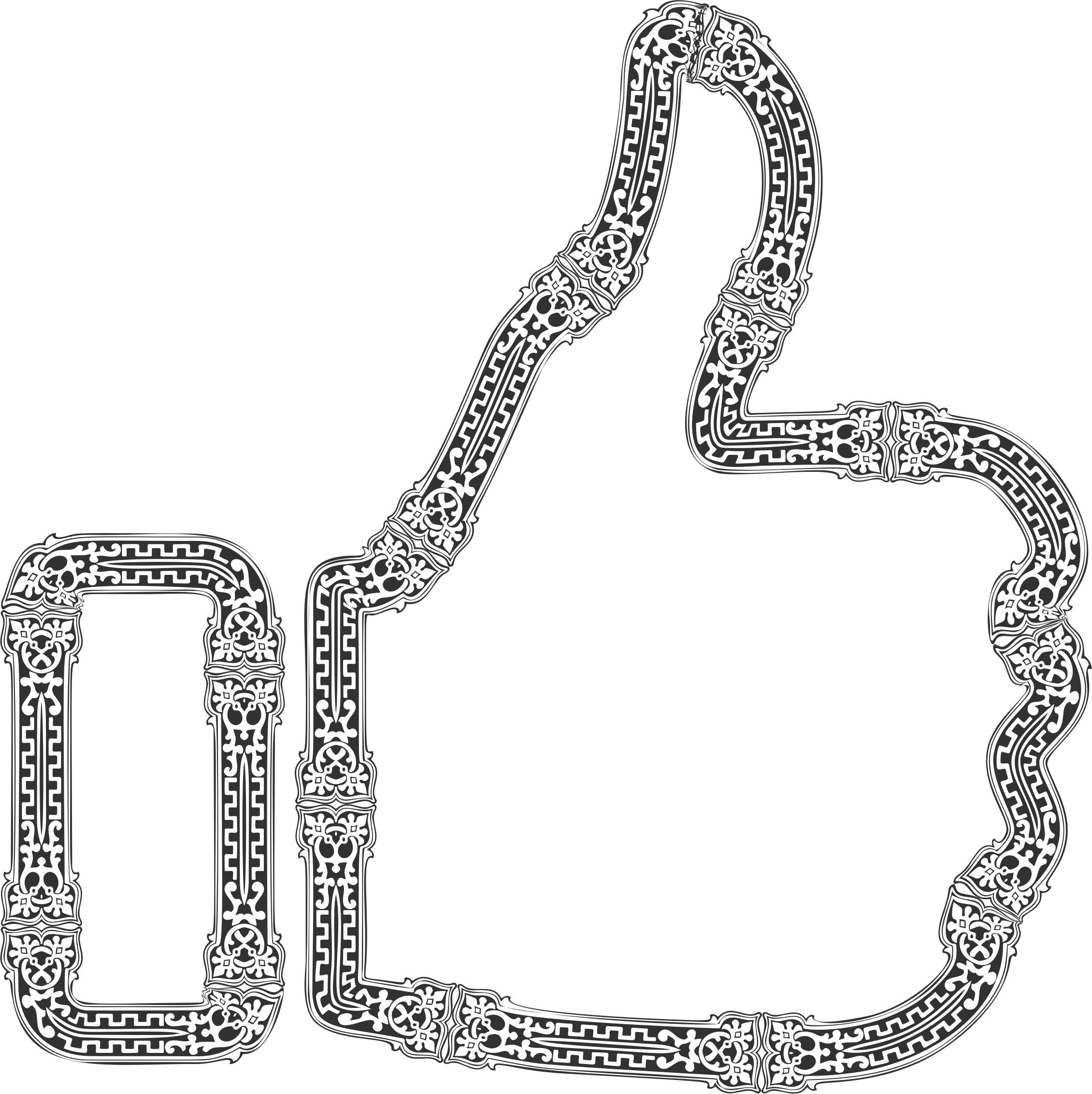 Vintage Decorative Ornamental Thumbs Up png