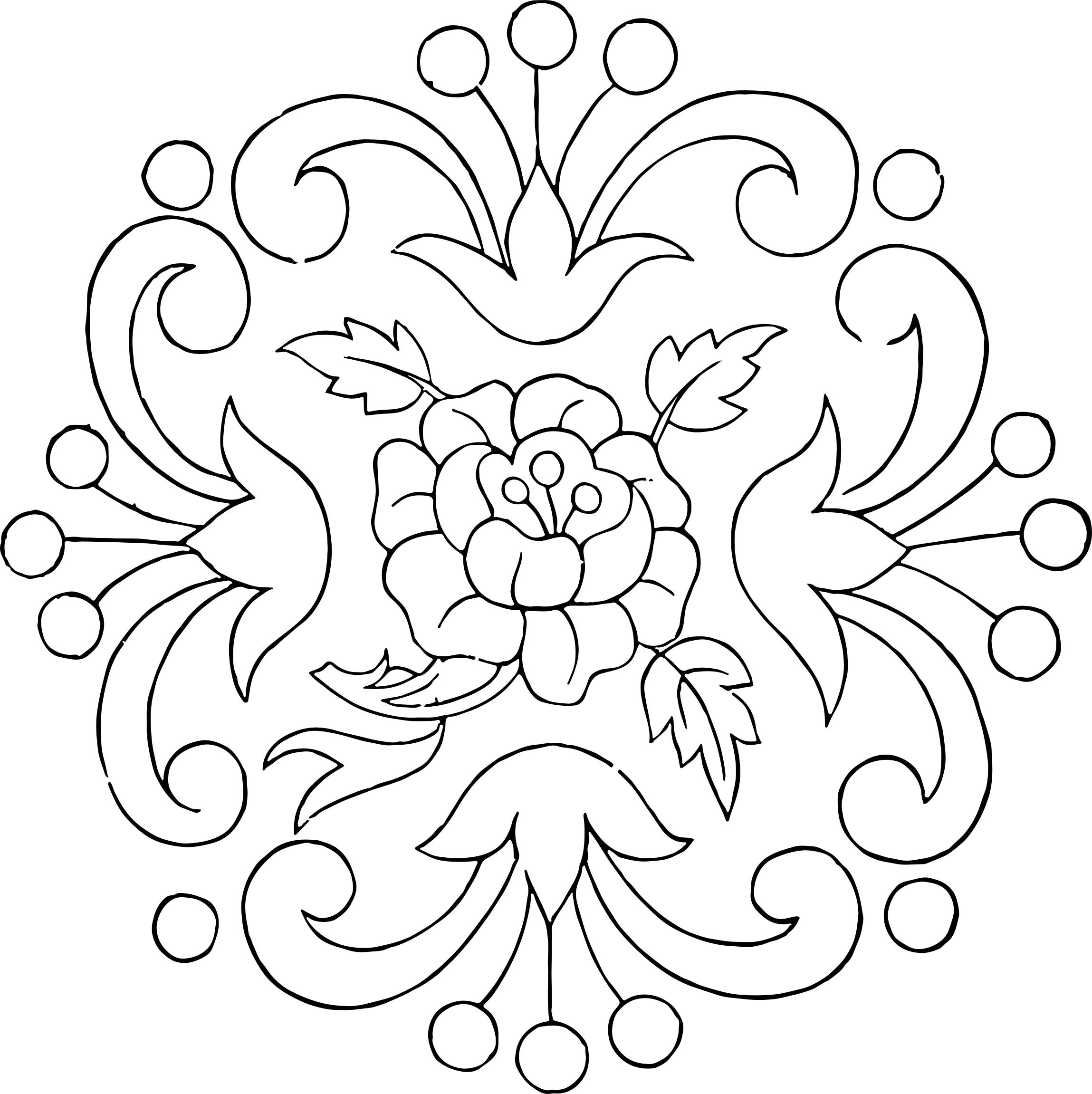 Vintage Floral Embroidery Pattern png