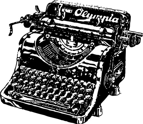 Vintage Olympia Typing Machine Clipart png