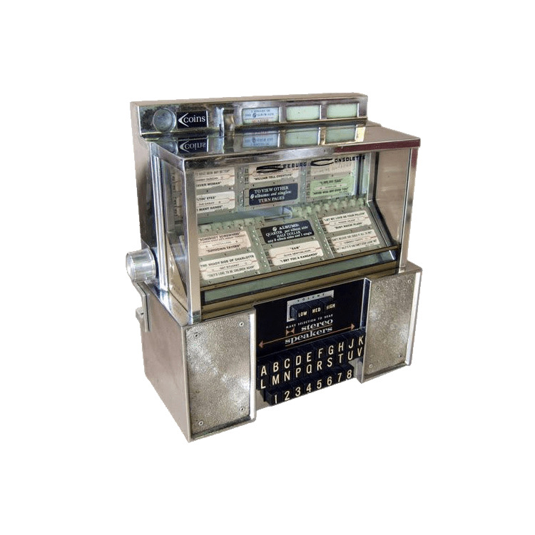 Vintage Table Jukebox With Stereo Speakers png