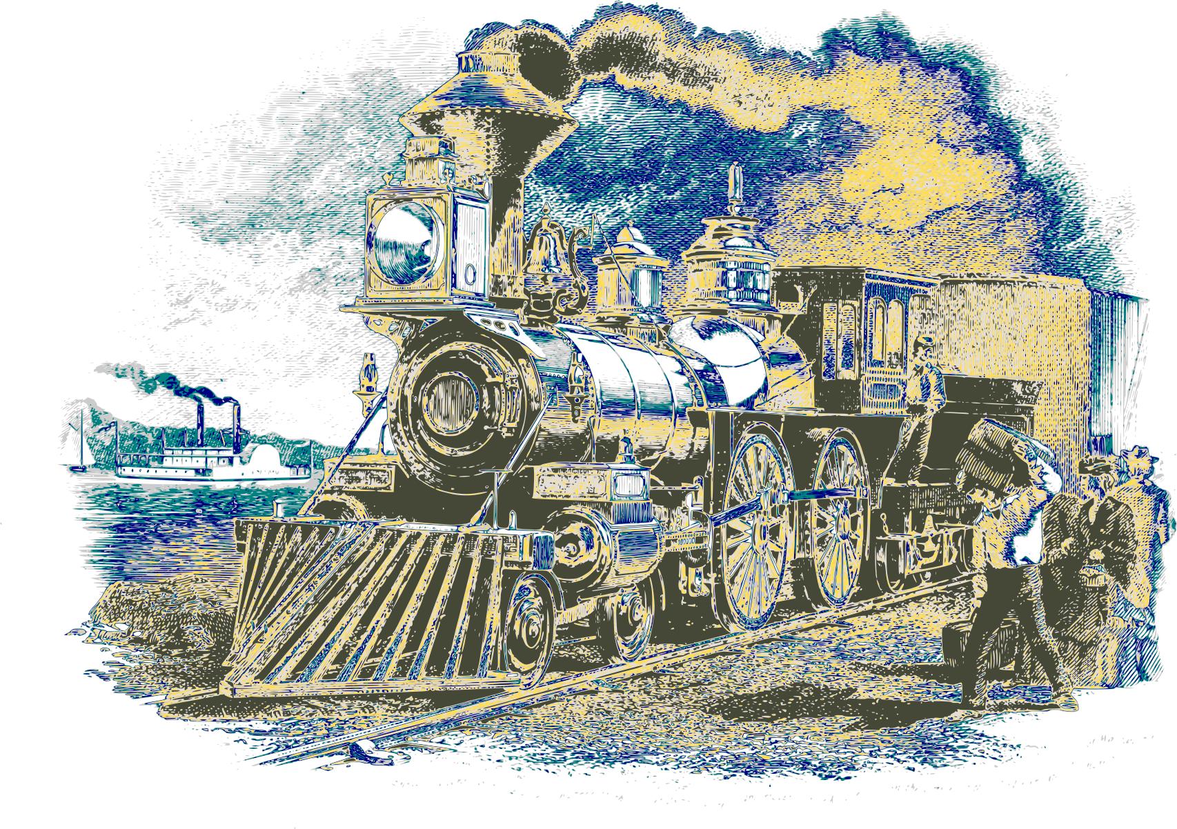 Vintage train icons