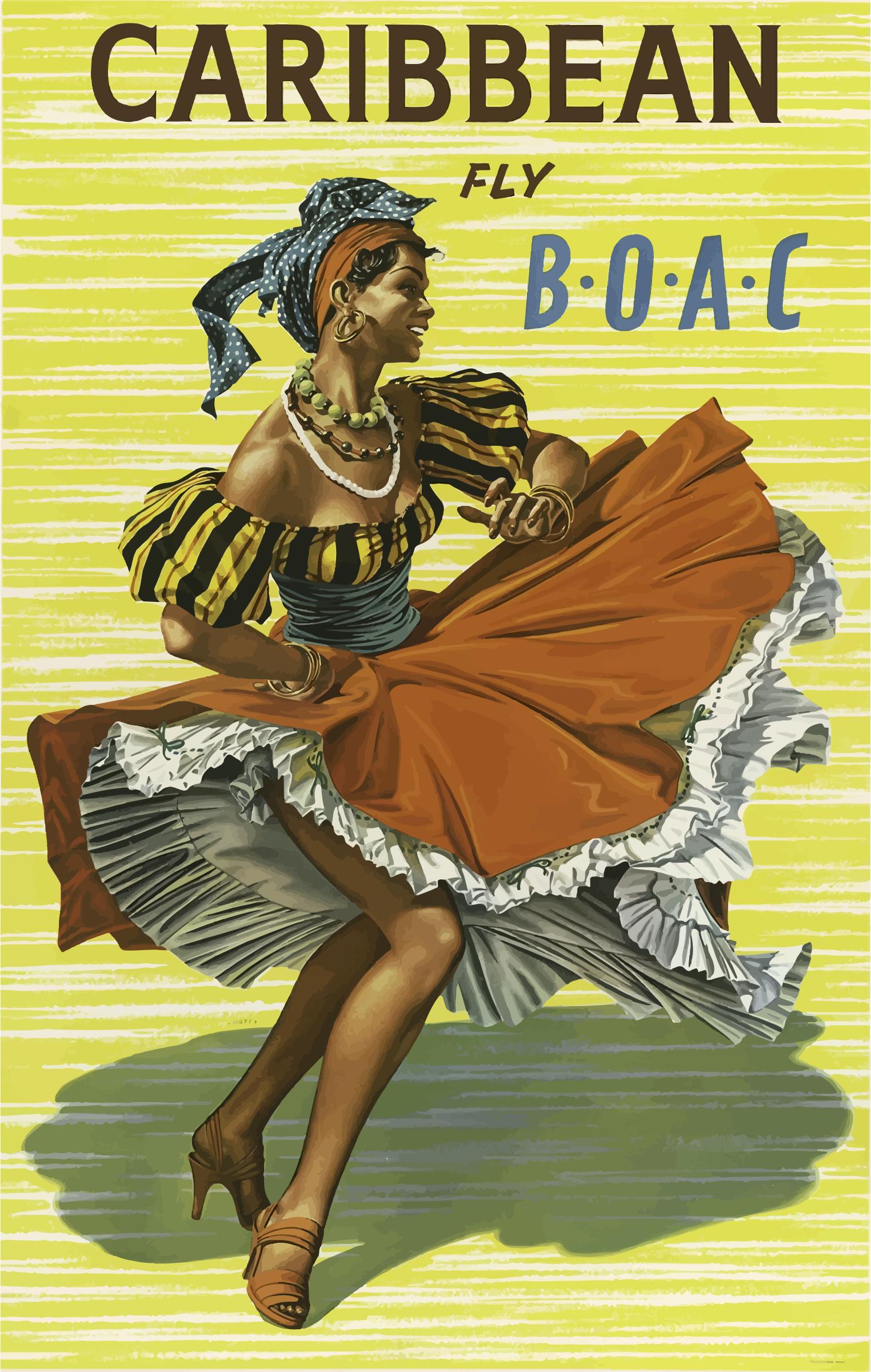 Vintage Travel Poster Caribbean png