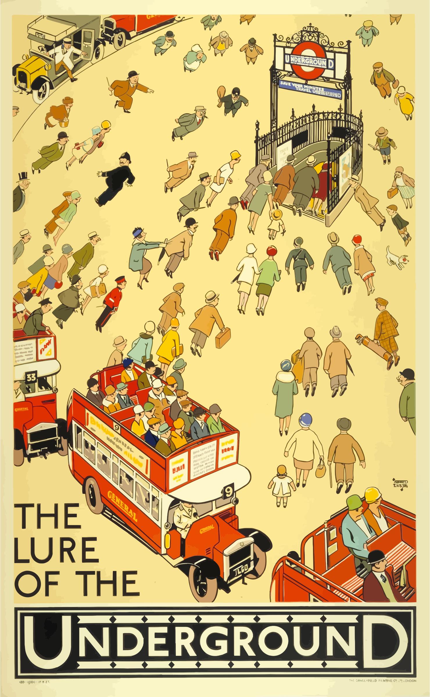 Vintage Travel Poster London Underground icons