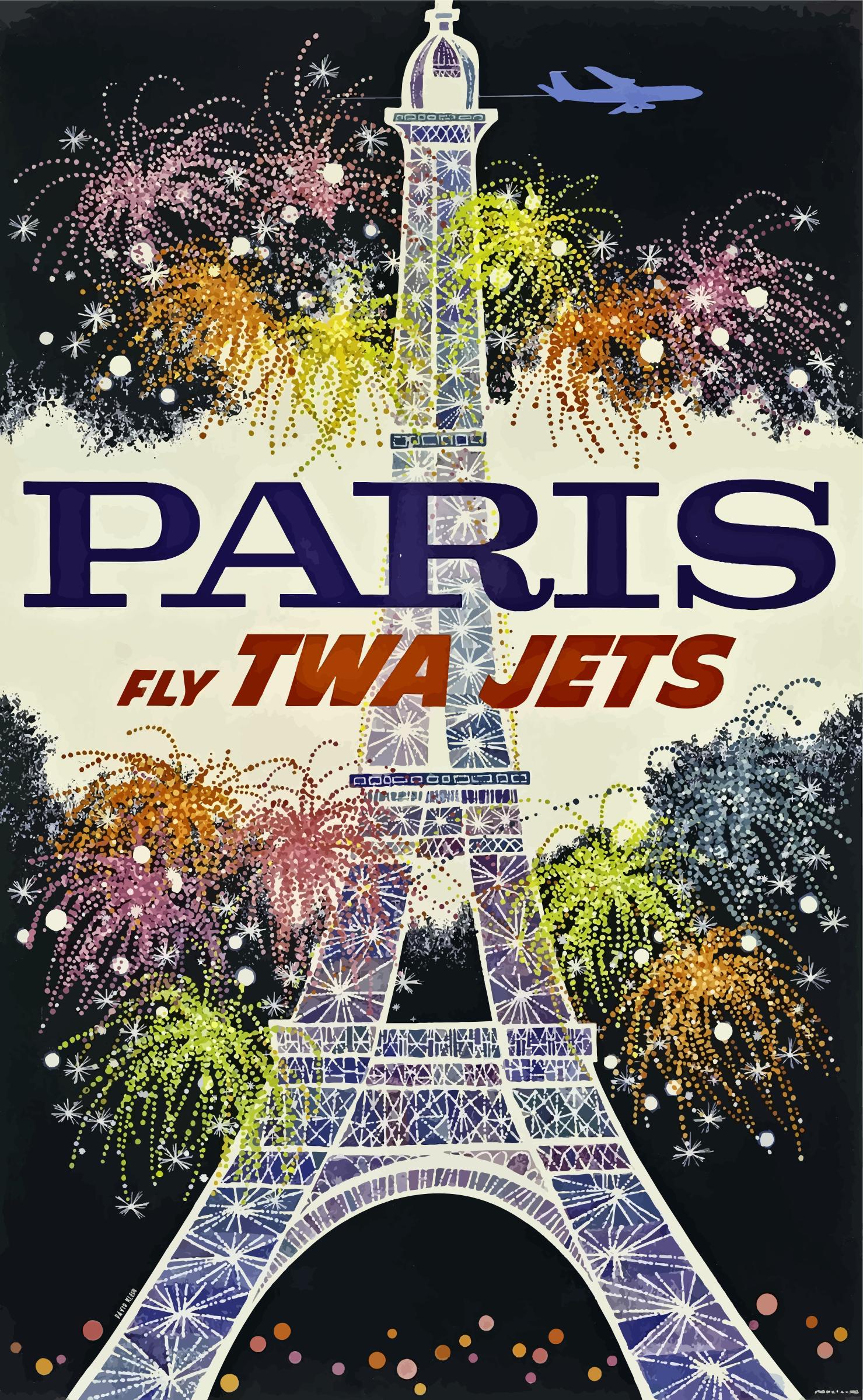 Vintage Travel Poster Paris France png