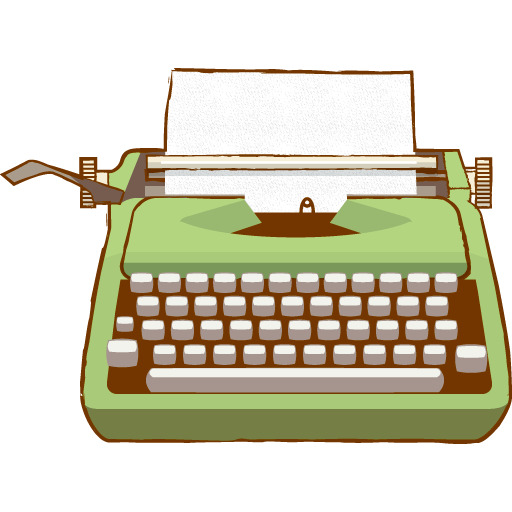 Vintage Typewriter Green Clipart png