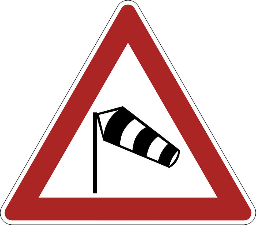 Warning Sidewind Road Sign icons