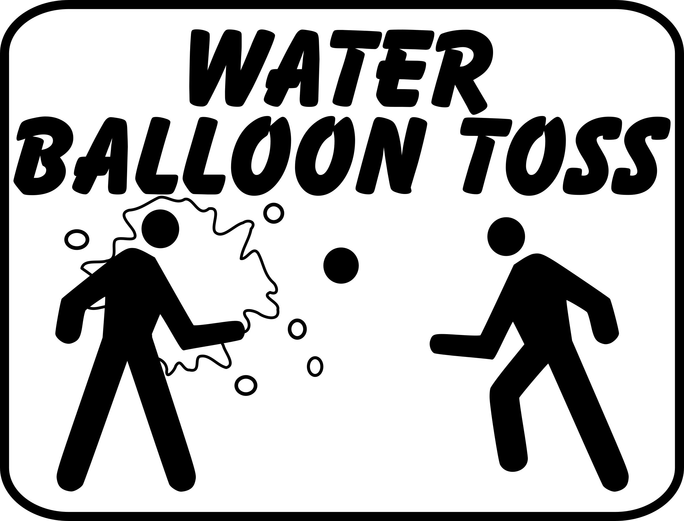 water balloon toss sign png