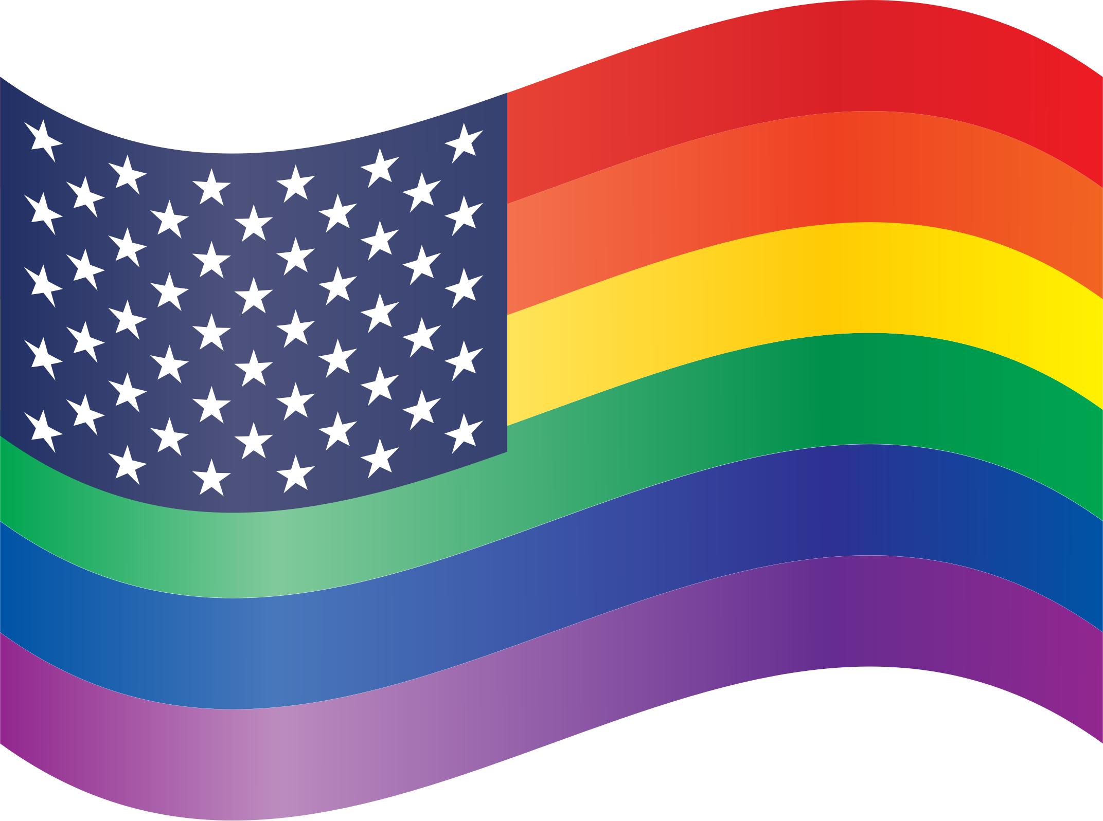 Waving Rainbow Stars and Stripes png