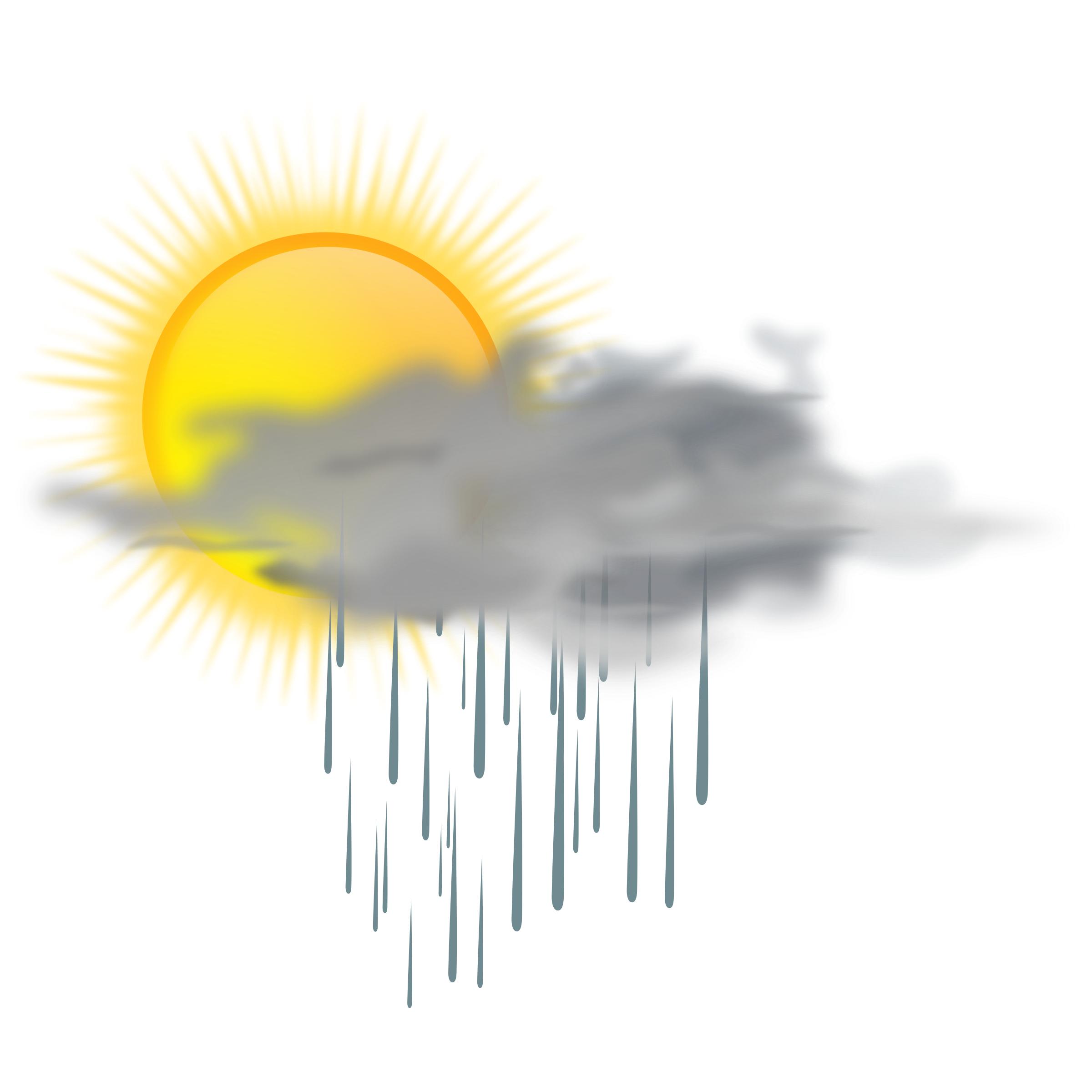 weather icon - sun rain png